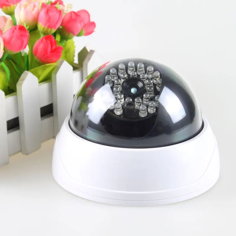 1PC Dome Simulation Camera Fake CCTV Dummy with Flashing Led Light for Homes & Business Powered by 2"AA Batteries(Not Include)