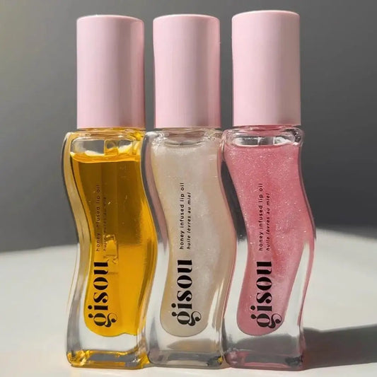 Óleo labial hidratante com infusão de mel, hidratante labial nutritivo
