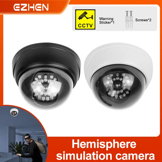 1PC Dome Simulation Camera Fake CCTV Dummy with Flashing Led Light for Homes & Business Powered by 2"AA Batteries(Not Include)
