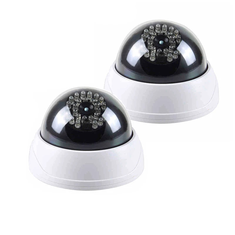 1PC Dome Simulation Camera Fake CCTV Dummy with Flashing Led Light for Homes & Business Powered by 2"AA Batteries(Not Include)