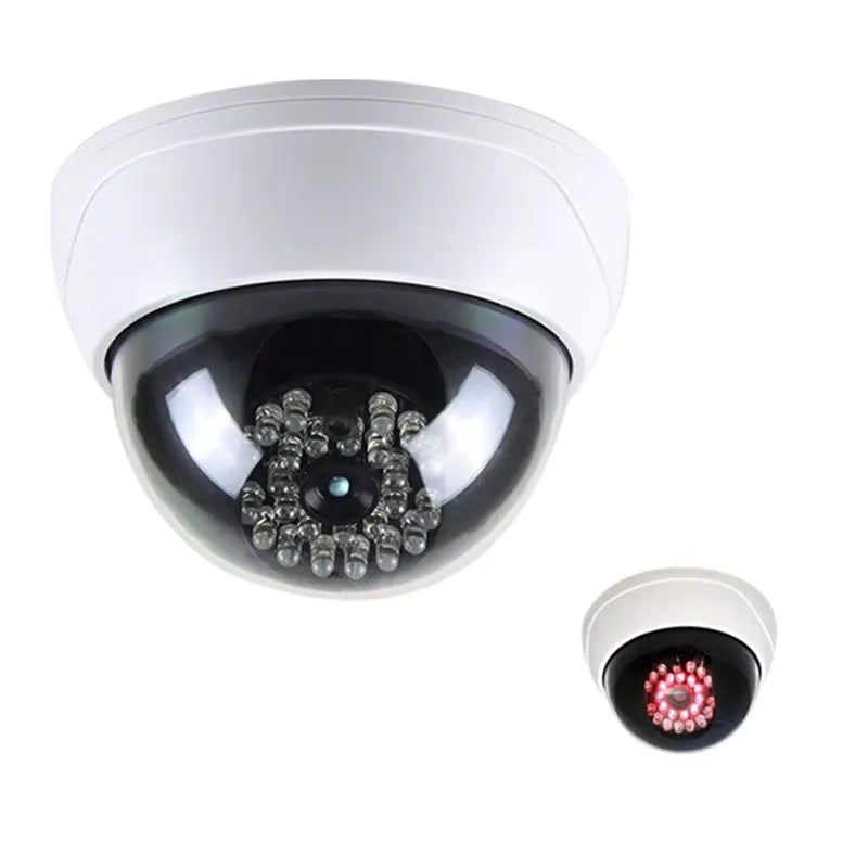 1PC Dome Simulation Camera Fake CCTV Dummy with Flashing Led Light for Homes & Business Powered by 2"AA Batteries(Not Include)